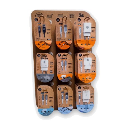 expositor de cargadores usb con peana eko 27 uds 40x15x60cm
