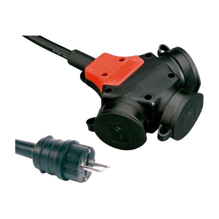 rubber schuko multi-adapter with cable 2p+t ip44 16 a 250 v 10 m 3g2,5 mm2