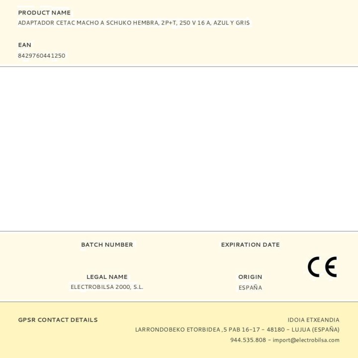 F-LINE Teollisuussovitin uros–Schuko-naaras CETAC 2P+T 16 A