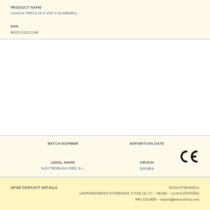 F-LINE Tredobbelt adapterstik 10 A 250 V (20UD) 40217