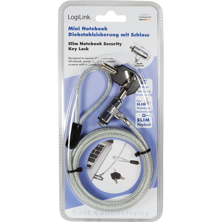LOGILINK Ultra-thin laptop security cable with 2 keys 1,5 M