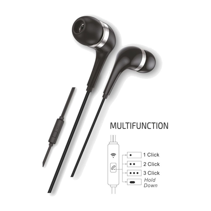 TECH ONE Auricolari intrauricolari con cavo e microfono