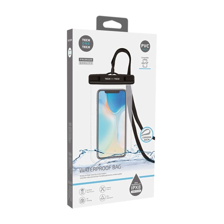 TECH ONE Custodia impermeabile da appendere in PVC per