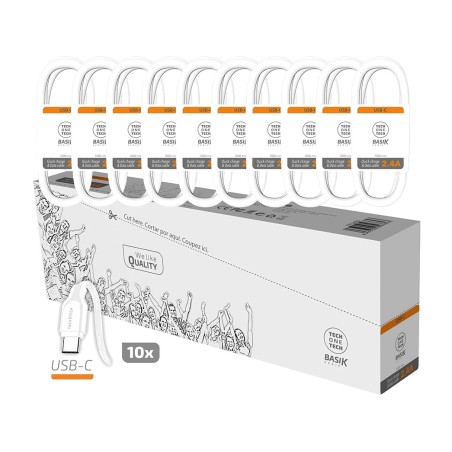 confezione di cavi di ricarica da usb-a a usb-c basik 2,4 a 10 uds