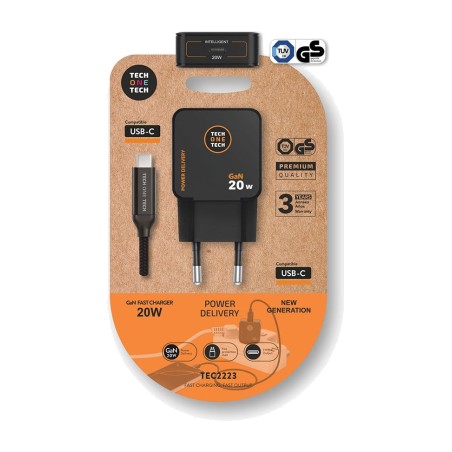 hurtig netoplader med usb-c-kabel gan pd 20 w 1 m