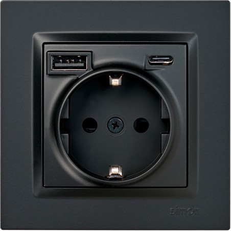 gniazdo schuko podtynkowe z usb a i c serie-10 10,5 w 16 a 250 v
