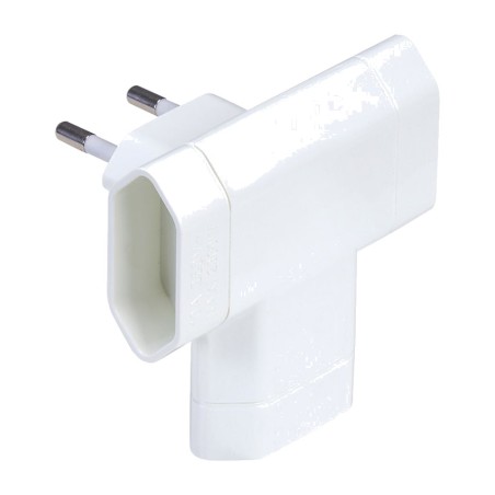 adaptador triple de sortida lateral sense presa de terra 2p 10 a 250 v