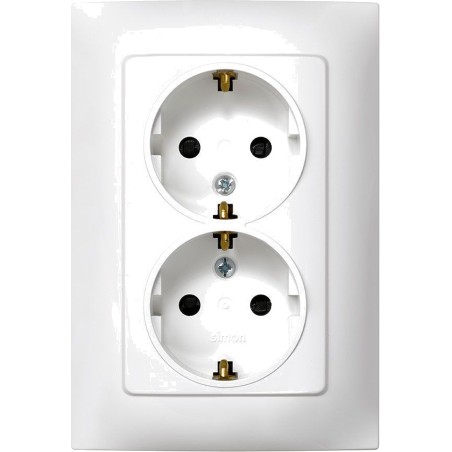 double prise schuko avec plaque serie-10 2p+t 16 a 230 v