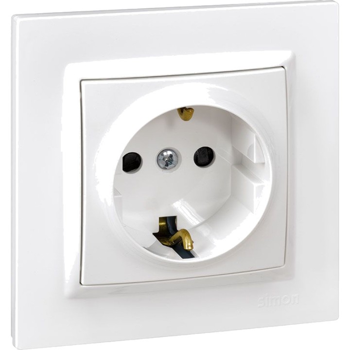 SIMON Flush-mounted Schuko socket with frame SERIE-10 2P+T