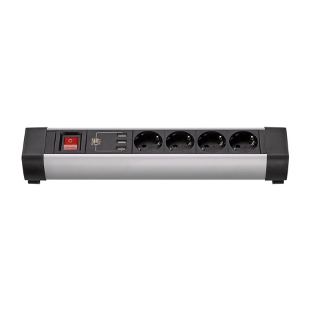 bloc multiprise à 4 prises avec 3 ports usb, interrupteur et supports de fixation 3g1,5 mm2 16 a 250 v 1,5 m