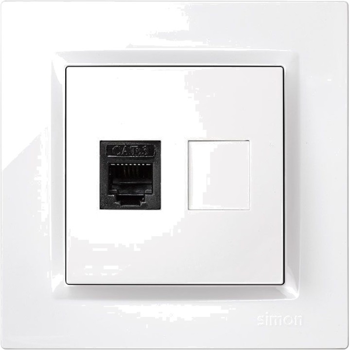 SIMON Telefonanschlussdose mit Rahmen SERIE-10 65326