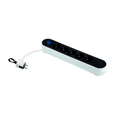 rozbočovač s 5 zásuvkami, 2 porty usb a nožním vypínačem 16 a 250 v 1,4 m