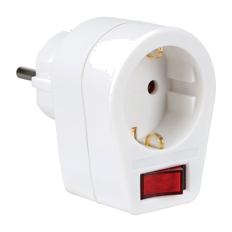 schuko-sovitin valaistulla kytkimellä 2p+t 16 a 250 v