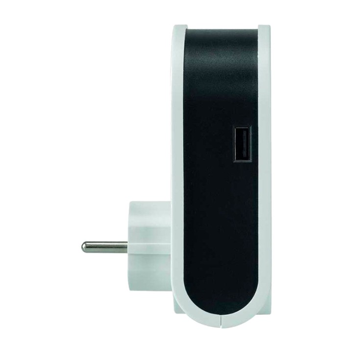 SIMON Schuko-adapter med USB-laddare och kabelrulle med 3