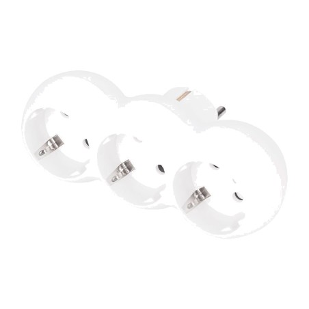 adaptador schuko triple de salida frontal 2p+t 16 a 250 v
