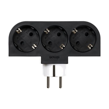 kääntyvä schuko-sovitin 3 pistorasialla 16 a 250 v