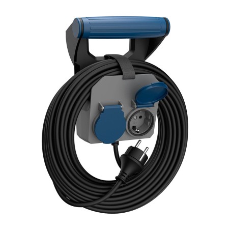 bloc multiprise 2 prises avec câble ip44 h05rr-f 4g1,5 mm2 16 a 230 v 10 m