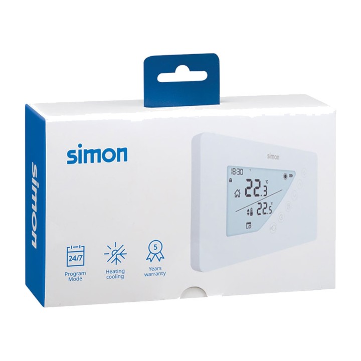 SIMON Programmable digital weekly thermostat with backlit