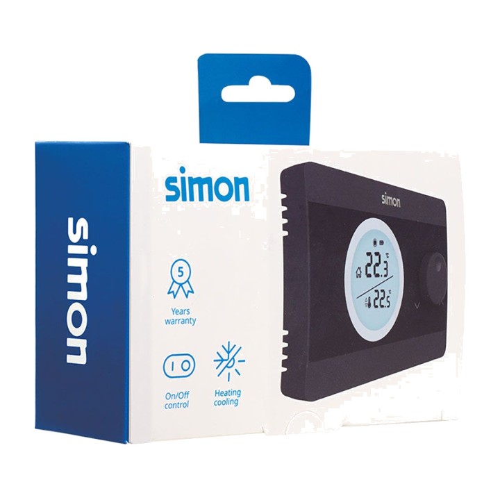 SIMON Termostato digitale on/off con display retroilluminato