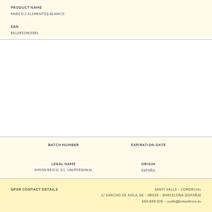 SIMON Placca decorativa 2 moduli SERIE-10 15,5X8,5CM (5UD)