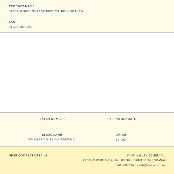 SIMON Keramisk schuko-stik 2P+TT 25 A 380 V 41227