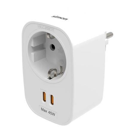 adapter schuko combi z 2 portami usb c 45 w 16 a 250 v