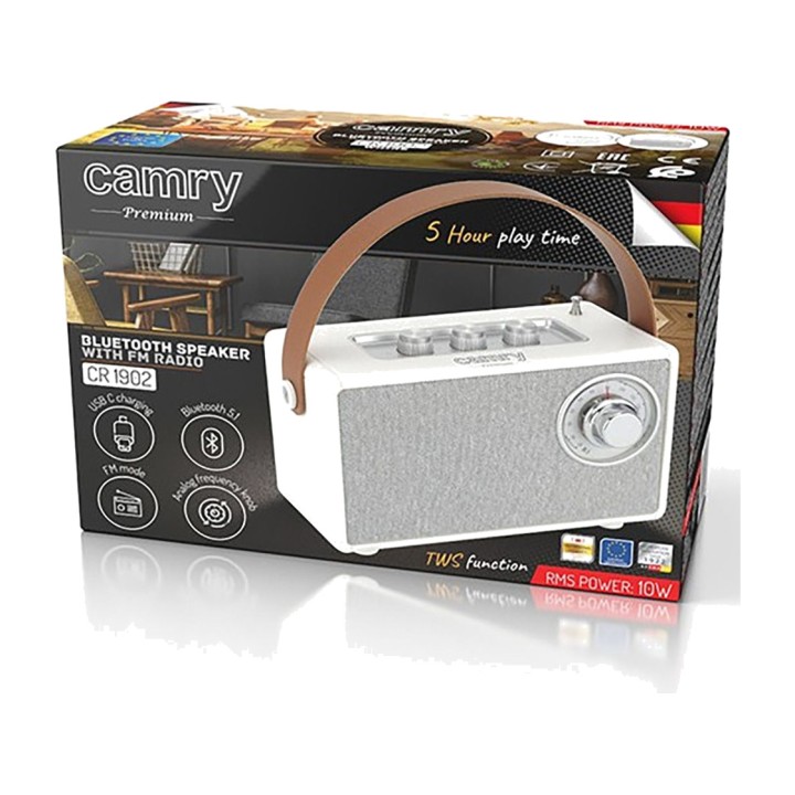 CAMRY Radio FM ricaricabile con Bluetooth CR 1902
