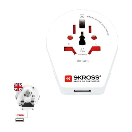 adaptador de viaje mundial a reino unido con usb 1500267