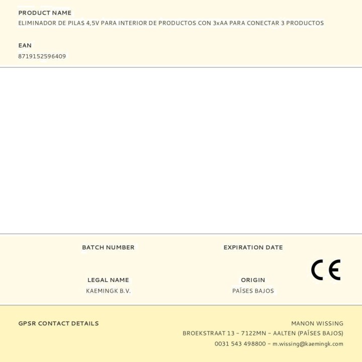 LUMINEO Eliminador de pilas de interior para conectar 3 productos 4,5 V 3XAA 72443