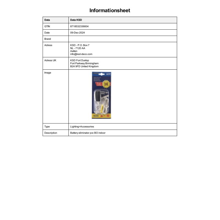 LUMINEO Éliminateur de piles pour intérieur 3 V 2XAAA 71939
