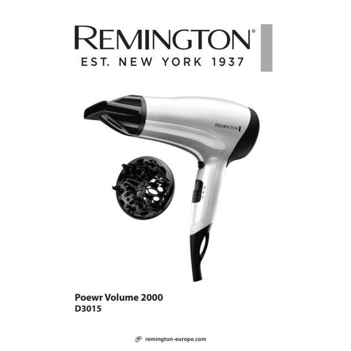 REMINGTON Sèche-cheveux ionique avec diffuseur POWER VOLUME