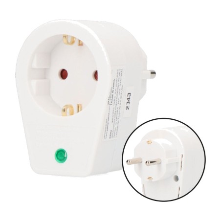 schuko-sovitin lämpösuojalla 10 a 250 v