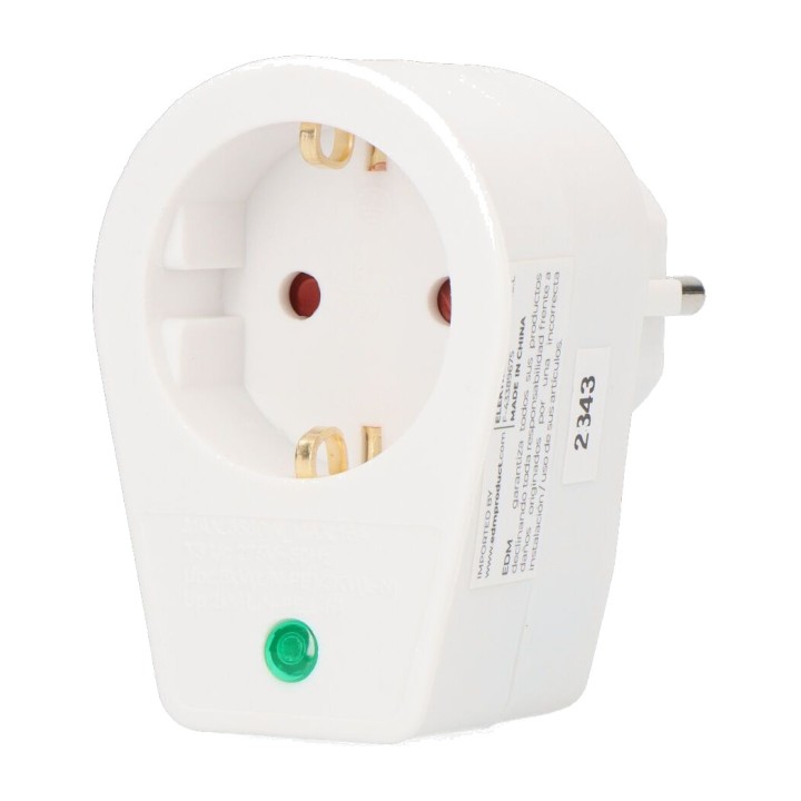 EDM Schuko adapter with thermal protection 10 A 250 V R40049