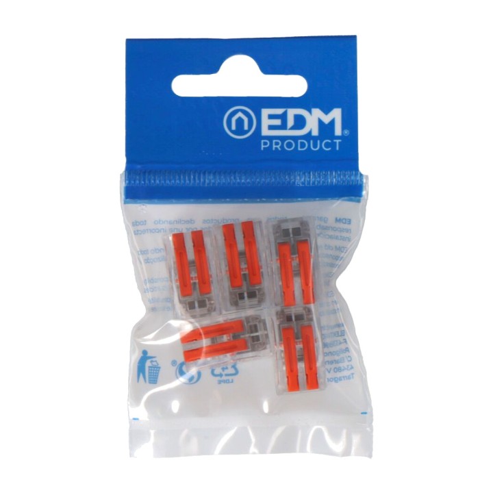 EDM Conector de empalme de 2 tomas 0,75-2,5 MM2 32 A 5 UDS