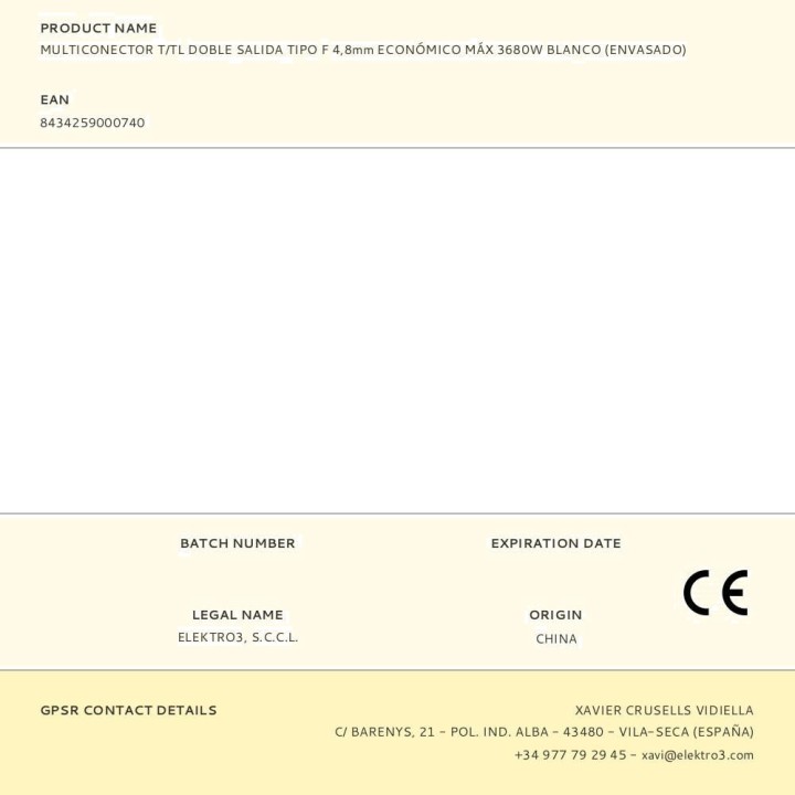 EDM Dvojitý adaptér schuko s čelným vstupom 2P+T 16 A 250 V