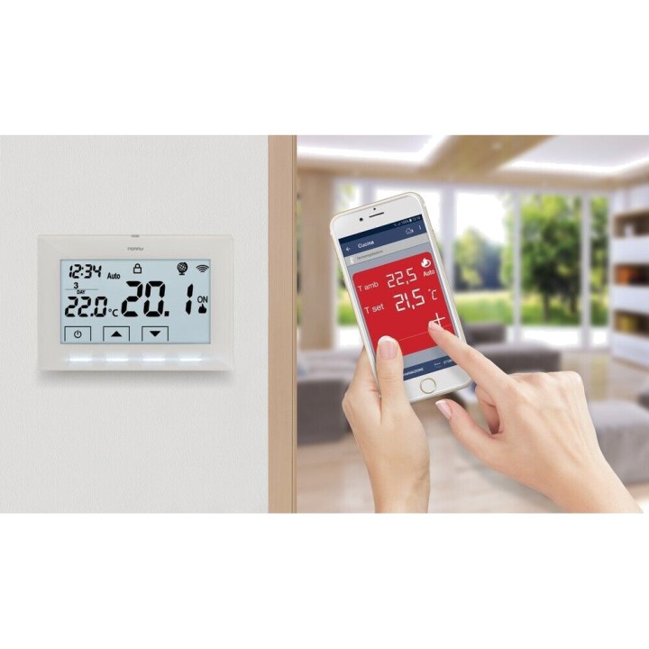 PERRY Cronotermostato wifi de superficie con pantalla retroiluminada CR029WIFI 230 V 03018