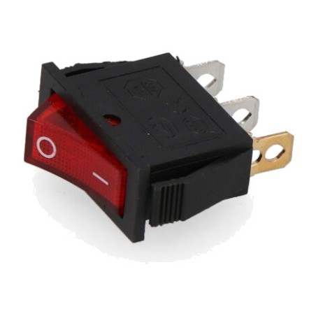 schmaler beleuchteter schalter mit roter leuchte für den tafeleinbau 16 a 250 v 32x10,4x26mm