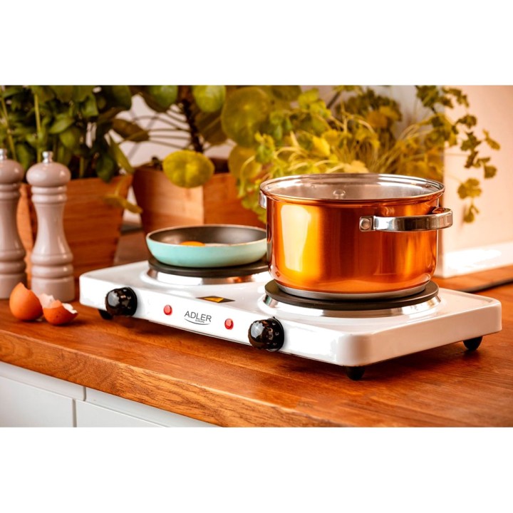 ADLER Cocina eléctrica de 2 fuegos 2500 W 46X26,5X7CM 78865