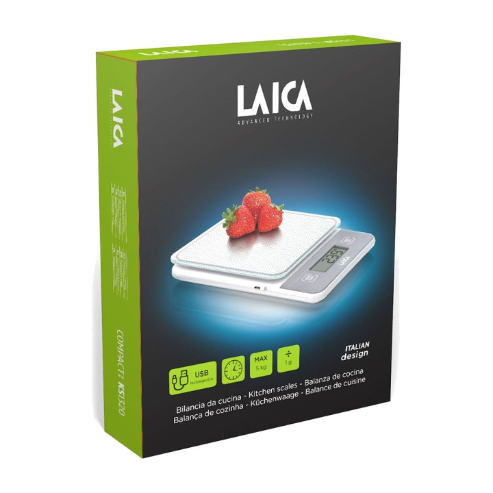 LAICA Báscula de cocina electrónica recargable KS1320 5 KG