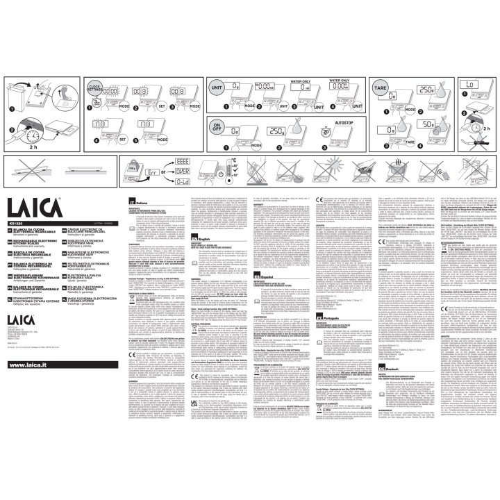 LAICA Báscula de cocina electrónica recargable KS1320 5 KG