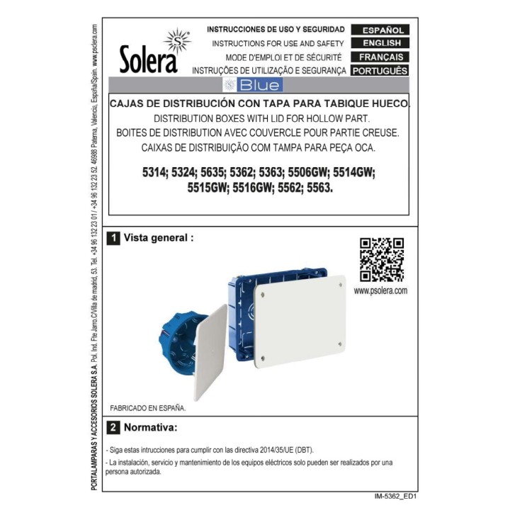 EDM Samlekasse til hule vægge med rundt låg 150X46MM (2UD)