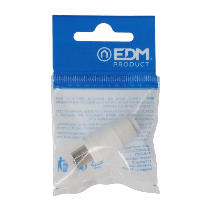 EDM Spina maschio diritta per cavo coassiale TV 9,5 MM (5UD)