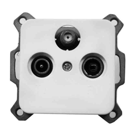 toma de antena de empotrar para tv, fm y satélite term 65 mm