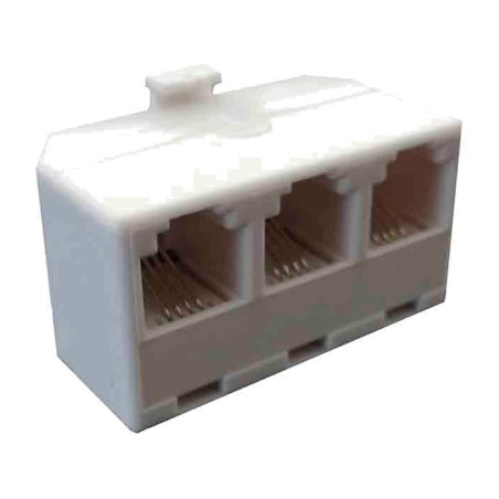4-way triple telephone adapter rj11