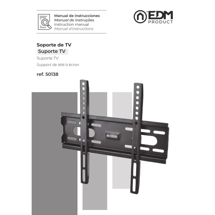 EDM Supporto da parete fisso per TV 15-47 PULG 45 KG 50138