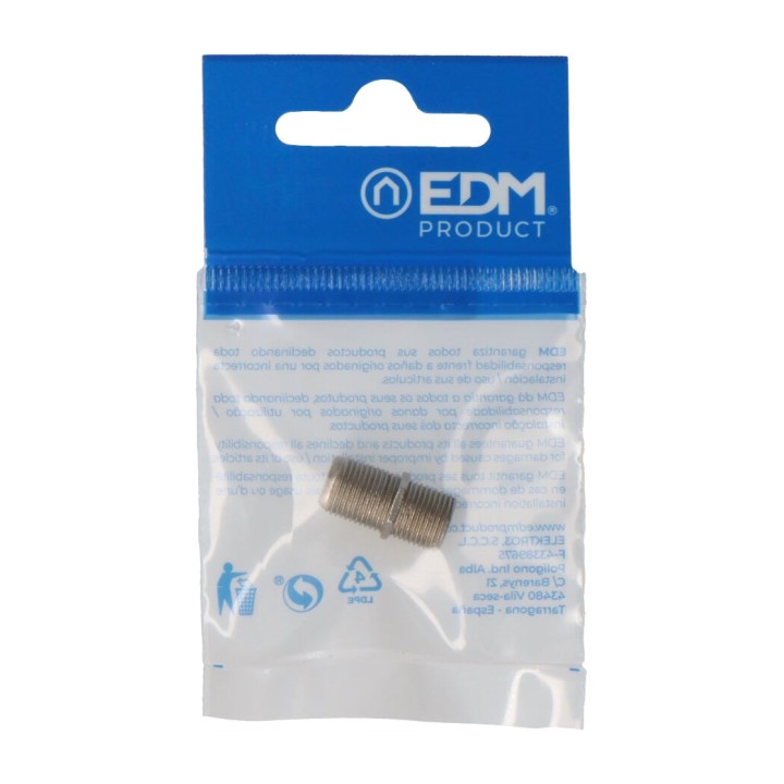 EDM Raccord double mâle pour antenne parabolique F-TYPE