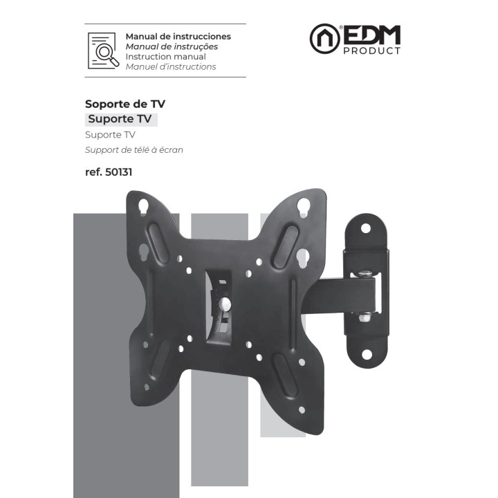 EDM Single-arm articulated wall mount for TV 10-42 PULG 25