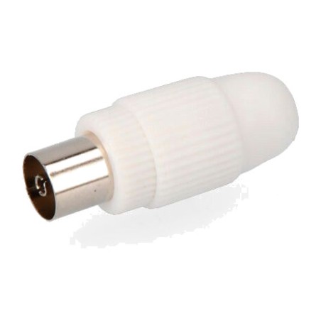 base aérea hembra recta para cable coaxial de tv 9,5 mm