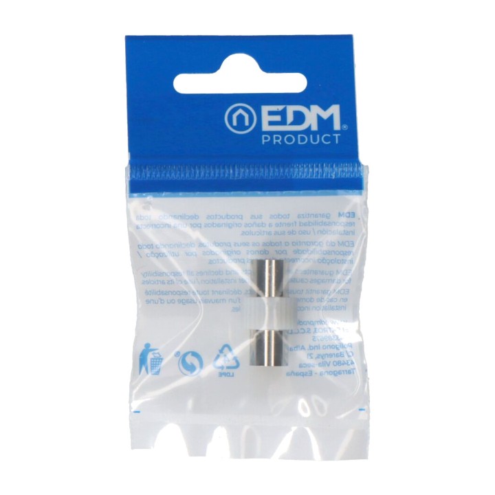 EDM Double male connector for TV coaxial cable 9,5 MM (5UD)