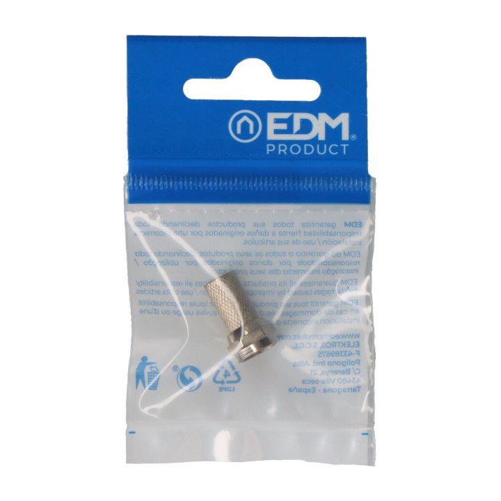 EDM Conector macho metálico para antena parabólica F-TYPE (5UD) 50015VAR